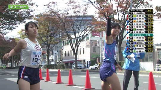 駅伝LIVE中継で股間や乳首を撮られたJKその5