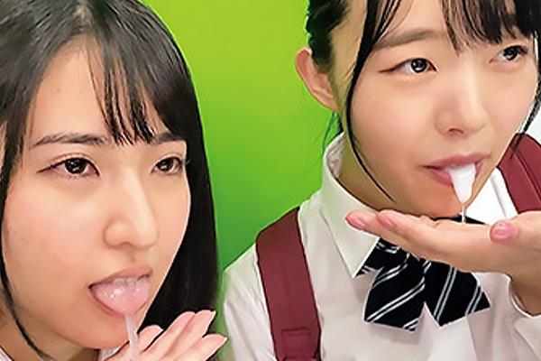 まどかちゃん＆かのんちゃん 美少女JK2人がフェラで口内射精してザーメンお口に入れたまま観光！