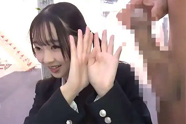 【マジックミラー号】真面目でウブな受験生JKが…デカチンをじゅぽフェラして白濁液まみれ！