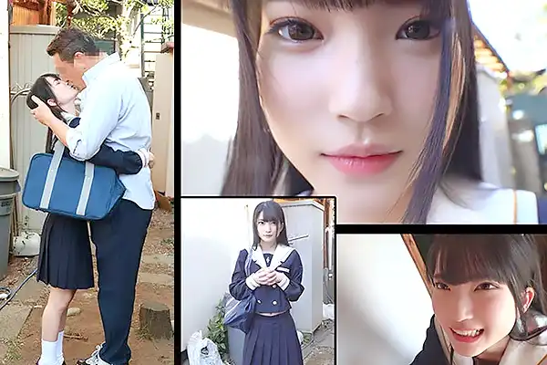 童顔とは裏腹にエッチ好きな制服美少女–おじさんと舌を絡めで濃厚ベロチュー–伊織ひなの