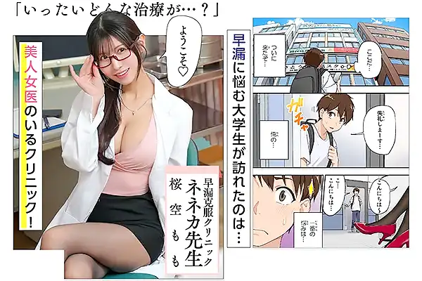 大ヒットした同人作品をついにAV実写化–早漏克服クリニックで巨乳女医に治療してもらう 桜空もも Post155