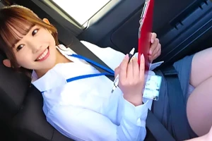 ミニスカでパンチラ連発する美人教官を眠らせて…路上教習中にお持ち帰りしてレイプする！
