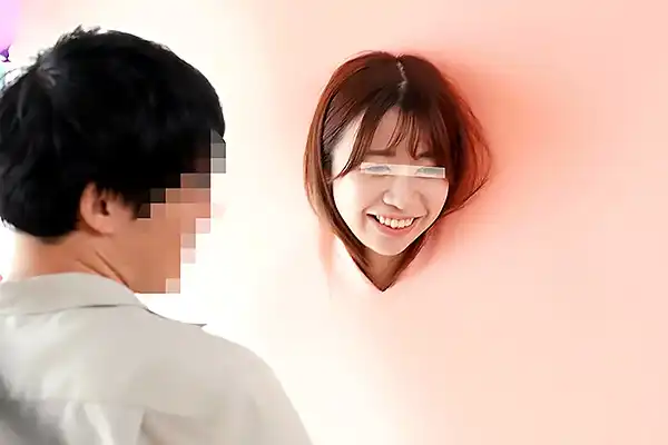 パネルから顔だけ出した美人妻。夫に見えない裏側で乳首を弄ばれ悶え始める Post155