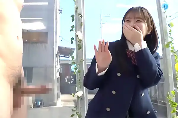 【マジックミラー号】受験生のJKにデカチンを見せつける！初々しいフェラで口内に大量射精される Post155