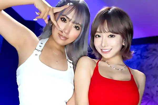 白と黒の痴女ギャルコンビがおじさんを責める!煽りながら手コキで責め立てる 有村のぞみ 和久井美兎 Post155