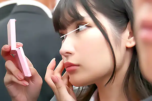 大人ぶった韓国メイクの美少女JKを痴漢！電車の中でイラマチオご奉仕を強要 Post155