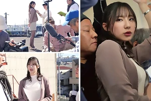 電車内での犯罪を囮取材していた女子アナウンサー–痴漢師に肉棒を擦り付けられる 三好佑香