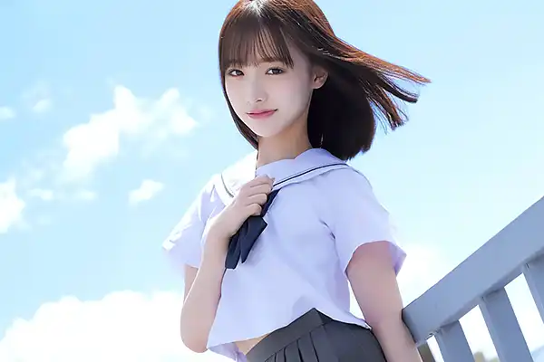アイドル級の制服美少女と屋上で2人きり！青空の下で濃厚ベロキス Post155