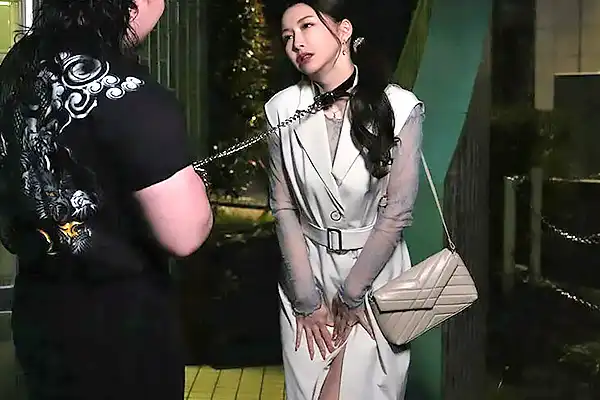 ペットのように夜の街を散歩させられる人妻。首輪をつけられたまま公衆便所でオナニーする 愛弓りょう Post155