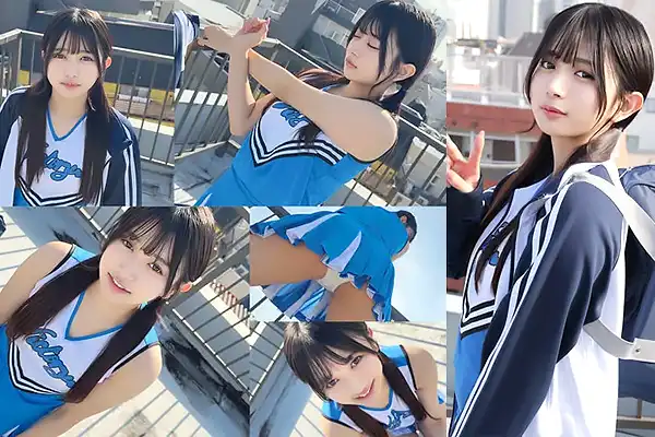 アイドル級に可愛いチア部の美少女。青空の下でストレッチさせてパンチラを撮影する Post155