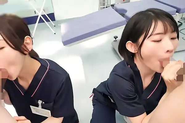 人妻ナースが興奮状態の患者をフェラでなだめる。激しい舌技で搾り取る 宮島めい 美咲かんな Post155