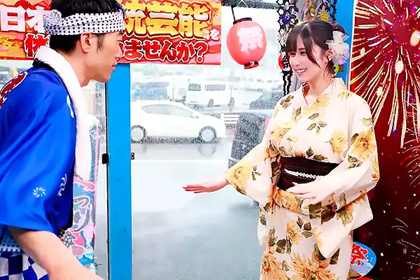 【マジックミラー号】花火大会に向かう美女と野球拳対決–浴衣の下の隠れ巨乳がポロリ Post155