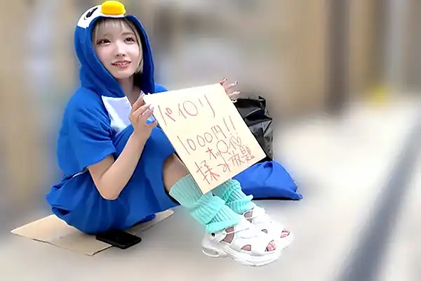 ペンギン衣装で話題のトー横ギャル！本性むき出しで快楽に溺れる Post155